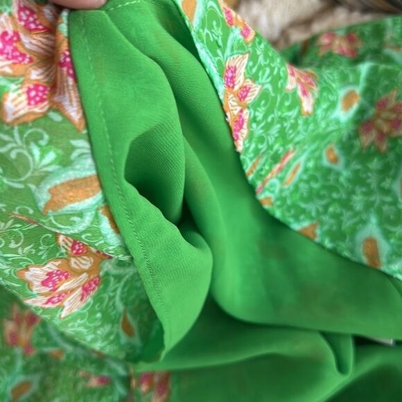 Joie Green Floral Blouse M - Picture 5 of 7